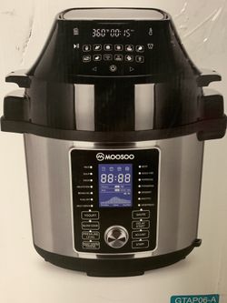MOOSOO Pressure Cooker Air Fryer Combos, 6 Quart $80