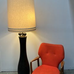 Large Vintage Cork Floor Lamp 