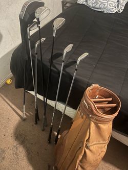 Golf clubs and bag