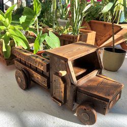 Plants With Truck And Trailer Planter
