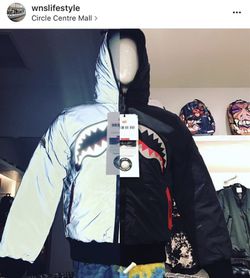 Shark mouth reflective reversible jacket size M
