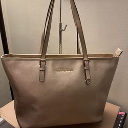 Michael Kors Gold Saffiano Leather Handbag