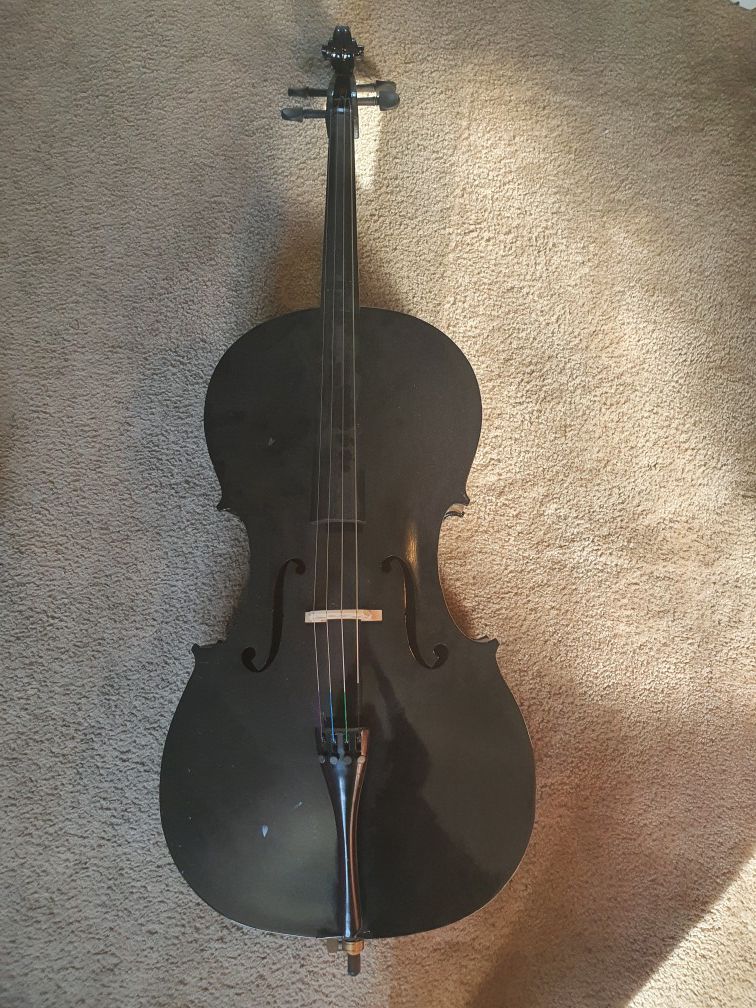 Cecilio Cello Black Full Size 4/4 with Case & Bow