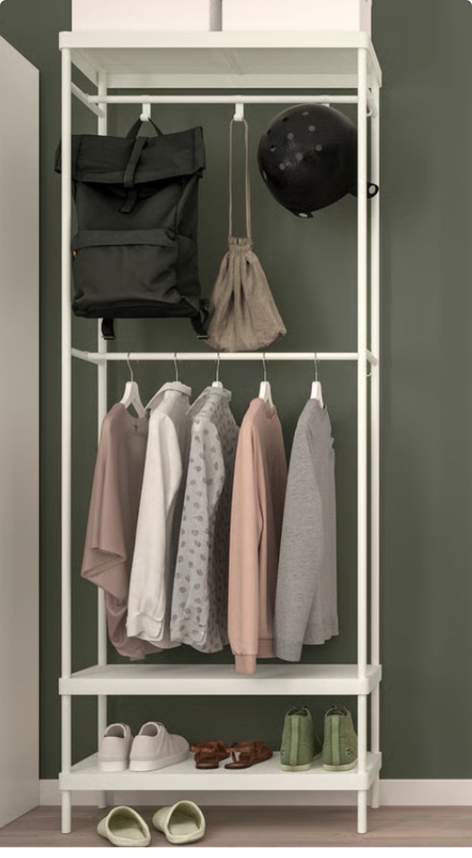 Mackapar Coat rack With Shoe Storage unit White 30 3/4x 12 5/8x 78 3/4