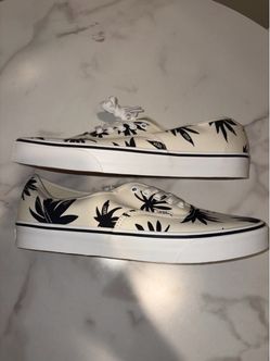 VANS Men’s 12 Authentic Shoes Marshmallow White Black Palm Trees VN000Z75KIG New