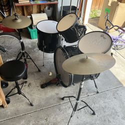 Drum Set With Book And Sticks