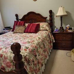 Queen bedroom suite. Included: Dresser, Queen Bed, 2 bedside tables.
