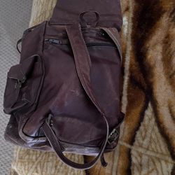 Unisex Leather Travelers Backpack
