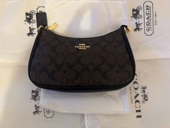 Coach Teri Shoulder Bag in Signature Canvas Brown & Black