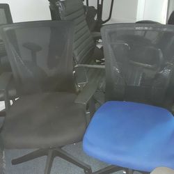 Office Desk Chairs Mesh Blue Or Black Adjustable 