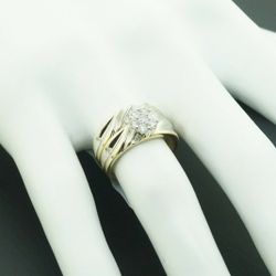 Women's 10K Yello Gold with Diamonds Engagement Wedding Ring Set  Sizable #21931