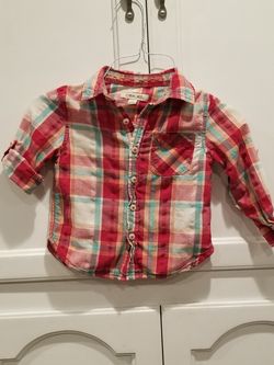 Chetokee red plaid dress shirt 3T