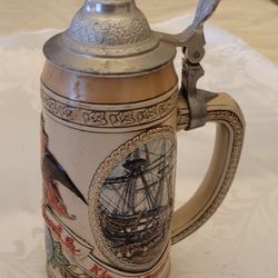 1987 Budweiser Collectible Stein,  CS71, History of Brewing Series, Transportation, Clipper Ship - Holmdel NJ