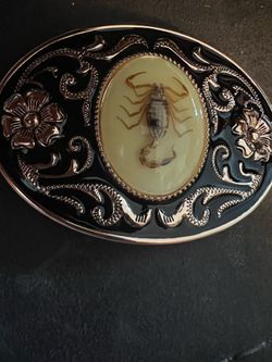 Belt Buckle-Real Scorpion in Acrylic-3.5” x 2.5”