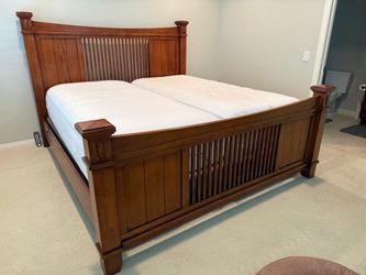 Craftsman Solid Wood King Bed Frame