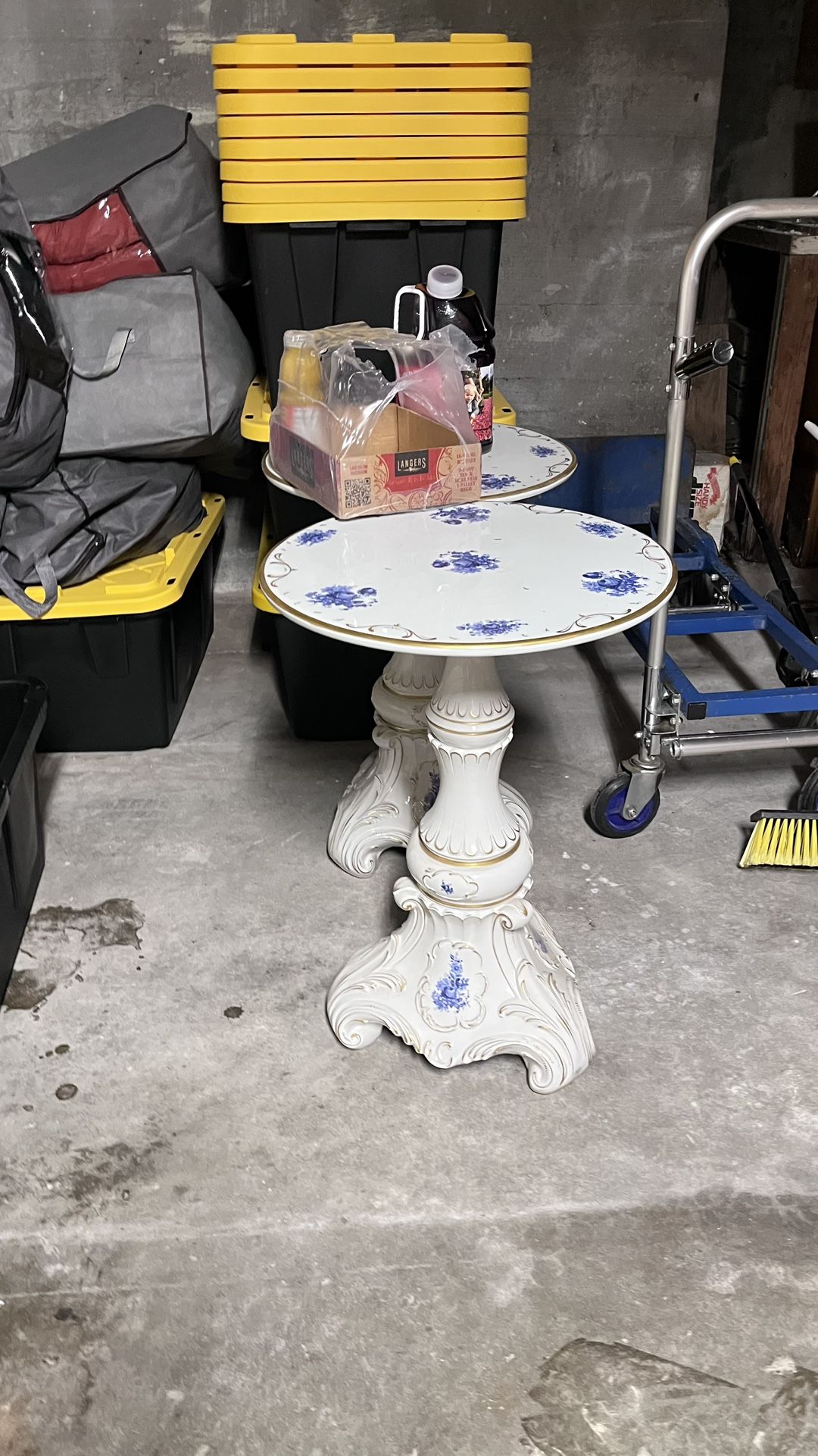 Two Beautiful German Porcelain Side Tables