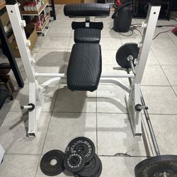 Weight Lifting Bench With Weights 