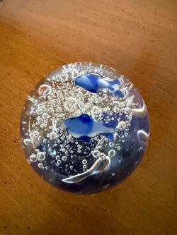 Dolphins Glass Paperweight