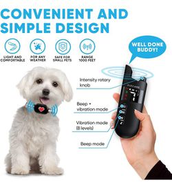 Mini Training Collar for Small Dogs 5-15lbs - Rechargeable Pet Obedience Trainer with Remote Control - Waterproof, 1000-Foot Range - Beeping Sound & V Thumbnail