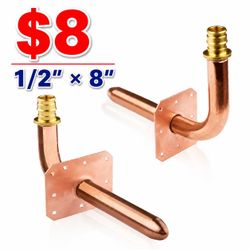1/2" PEX A Expansion Copper Stub Out w/ Wall Flange