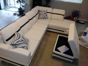 Sectional and ottoman