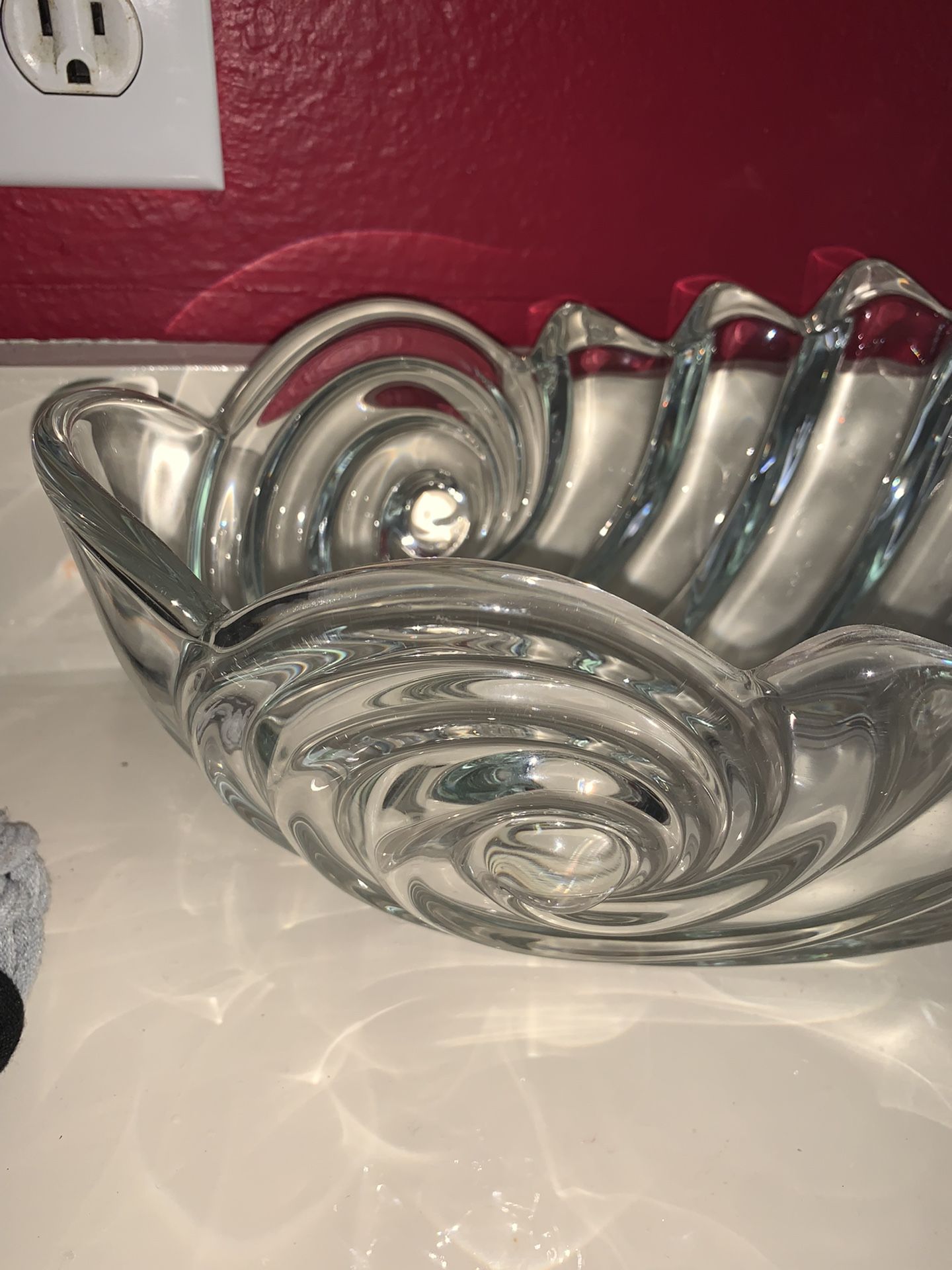 Mikasa Large Crystal Shell Dish Bowl