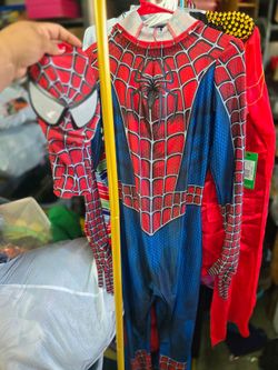 Men adult spider man halloween costume spandex new with mask M/L