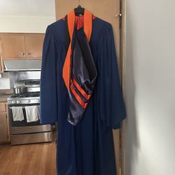 University of Illinois Graduation Set (Gown + Stole + Hood) - Excellent Condition 