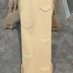   Montessori climbing 3 piece set (arch, foldable triangle, and double sided slide) 