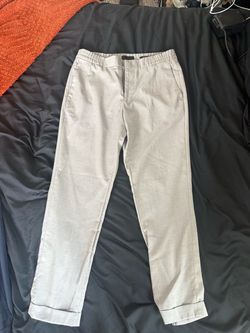 Light Gray Dress Pants with Elastic Waist
