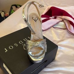 Silver high heel platform