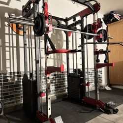 Smith Machine 200 | Adjustable Bench | 245lb Cast Iron Olympic Weights | 7ft Olympic Bar | Fitness | Gym Equipment | FREE DELIVERY/INSTALLATION 🚚 🛠️