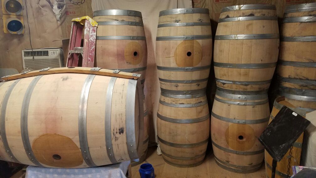 Large wine barrels