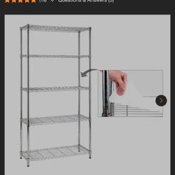 Chrome 5-Tier Heavy Duty Metal Wire Garage Storage Shelving