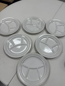 6-Piece Grindley Hotel Ware Divided Plates – No Chips, Good Condition 