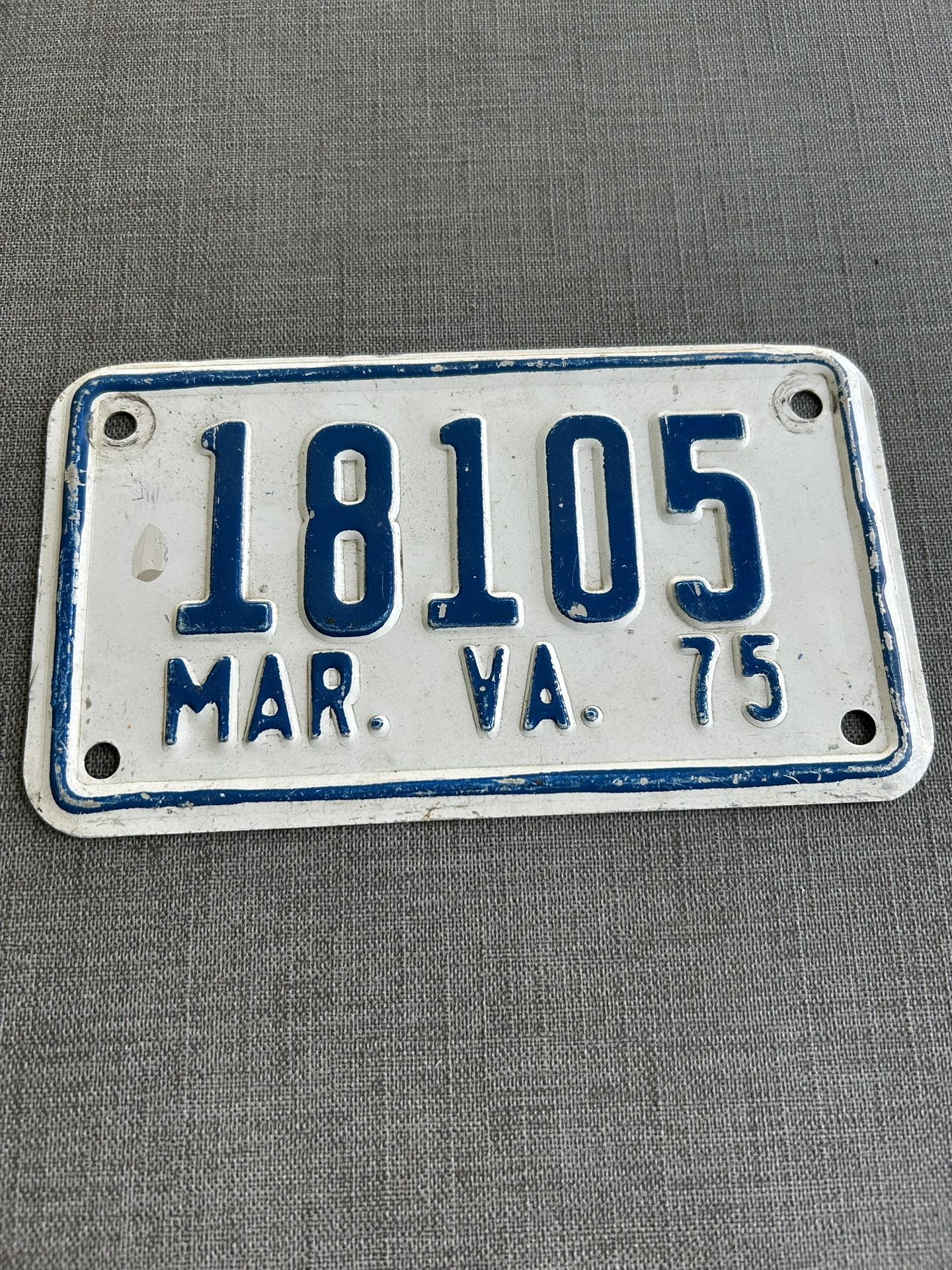 1975 Virginia Motorcycle License Plate