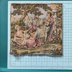 French Tapestry Square, Vintage 