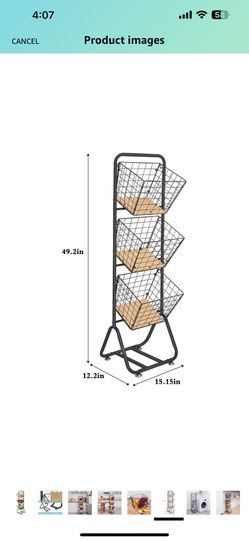 PRICE FIRM  3-Tier-fruit-Wire-Market-Basket-Stand Kitchen Snack Vegetable Metal baskets Storage