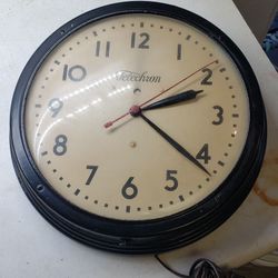 Vintage Warren Telechron Wall Clock Fiber Case 1H(contact info removed)s