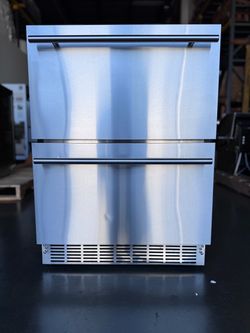 Double Drawer 24-inch Outdoor Kitchen Rated Refrigerator for BBQ Island by Summerset