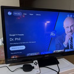 32in TV with Google ONN Streaming Box