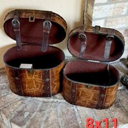 Farmhouse Decorative Latch Closure and Buckle Storage Boxes - Both For $25