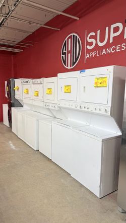 PREOWNED STACKABLE WASHER, AND DRYERS WITH WARRANTY