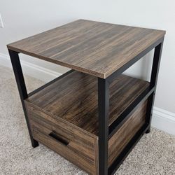 Wooden Side Table with Drawer