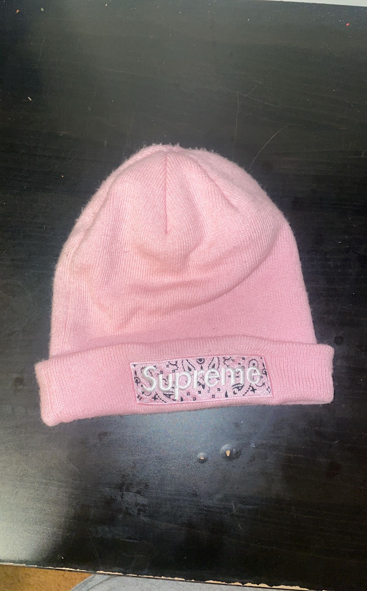 Supreme Pink Bandana Beanie - Main Image