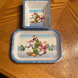 Set Of (2) Christmas Melamine Ware