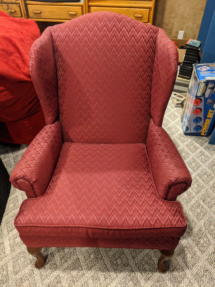 Wingback chair and foot rest