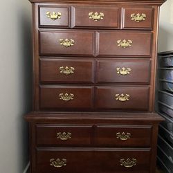 American Drew tall dresser + 2 nightstands