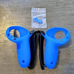 Silicone Game Controller Cover  Non-Slip, with 2 Touch Control Rocker Caps, Left & Right Grip Skins, and Adjustable Knuckle Straps  for Meta Quest 3 A