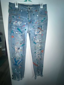 Paint Splatter Denim Jeans